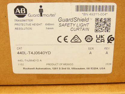 440L-P4J0640YD Guardshield Safety Light Curtain Transmitter/Receiver Set