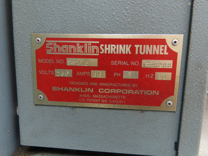 Shanklin T-7XL Heat Shrink Tunnel 230V 3Ph 36A 7x16" Adjustable Conveyor Speed