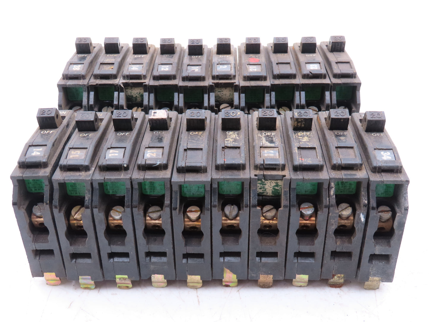 Square D QOB120 20A Circuit Breaker 1-Pole Bolt-On Old Style 120/240V  Lot of 20