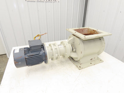 Rotary Airlock Feeder Valve 10x10" Square Flange 1Hp 480V 3PH Direct Drive