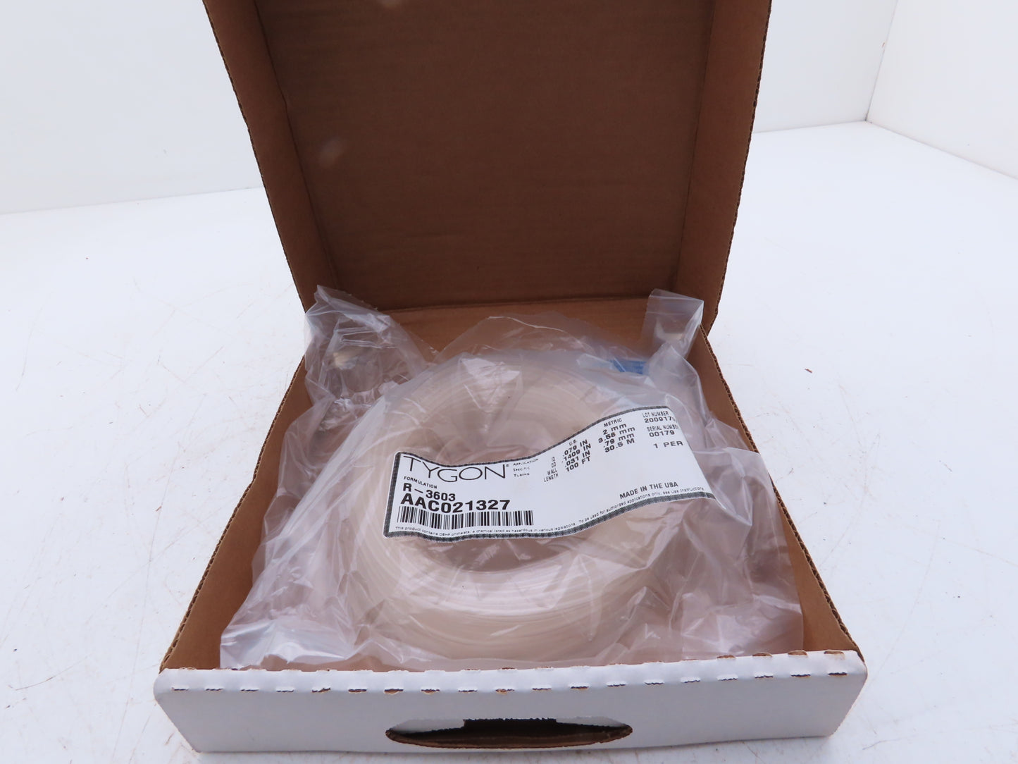 Saint-Gobain Tygon AAC021327 R-3603 Lab & Vacuum Clear Flex Tubing 2mm ID 100 Ft