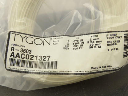 Saint-Gobain Tygon AAC021327 R-3603 Lab & Vacuum Clear Flex Tubing 2mm ID 100 Ft