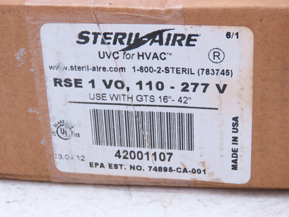 Steril-Aire RSE 1 VO Single Ended Fixture for Very High Output Germicidal Light