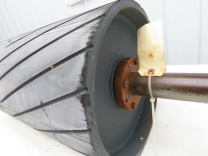 12" Dia x 26"W Conveyor Drive Pulley 1-15/16" Shaft Lagged Roller