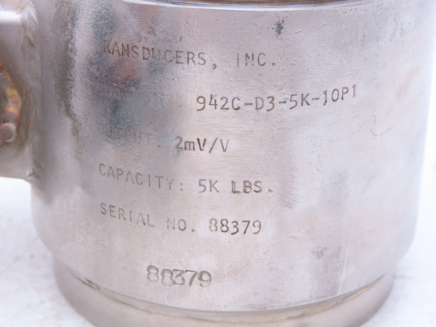 Transducers Inc. 942C-D3-5K-10P1 Load Cell 5K Lbs. Capacity
