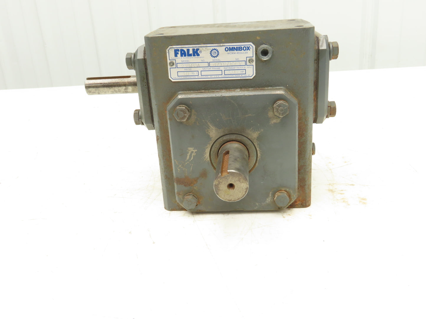 Falk Omnibox 238WB3A Worm Gearbox 10:1 Reducer 175rpm 3Hp RH Output