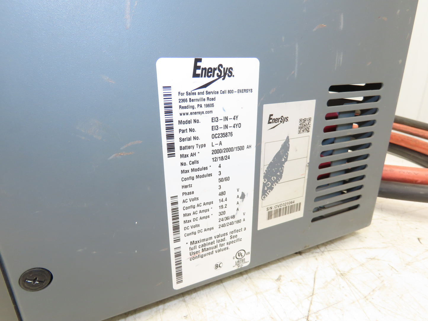 Enersys Enforcer Impaq Forklift Battery Charger 24/36/48V 480V 3Ph 2000ah