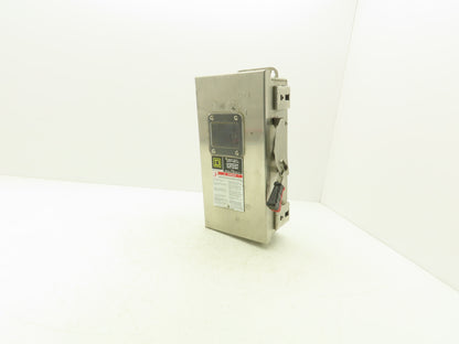 Square D CHU361DS Safety Disconnect Switch 30A 600V 30HP Non Fused 3P Stainless