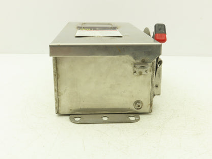 Square D CHU361DS Safety Disconnect Switch 30A 600V 30HP Non Fused 3P Stainless