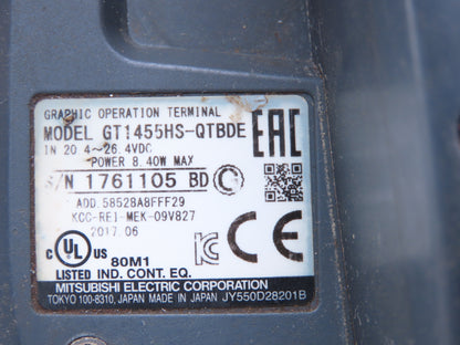 Mitsubishi GT1455HS-QTBDE GOT 1000 HMI Graphic Operation Terminal Control Panel
