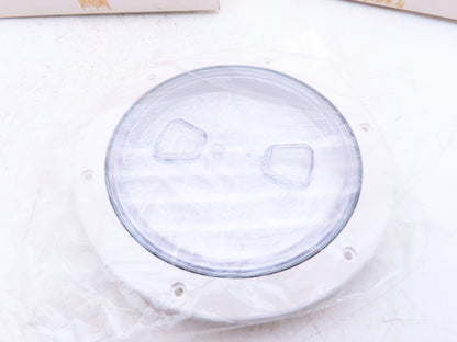 Beckson AP60-W-C 6" Boat Deck Marine Access Plate White Clear Screw-Out Lot of 2