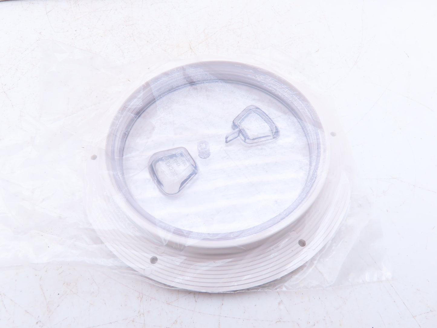 Beckson AP60-W-C 6" Boat Deck Marine Access Plate White Clear Screw-Out Lot of 2