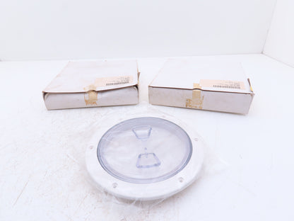 Beckson AP60-W-C 6" Boat Deck Marine Access Plate White Clear Screw-Out Lot of 2