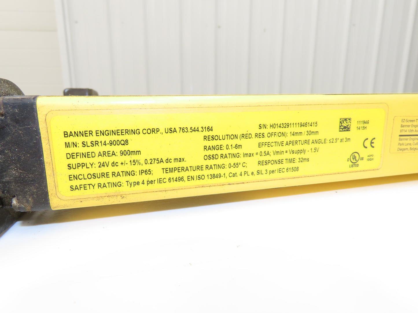 Banner EZ-SCREEN Light Curtain Transmitter Receiver Set 900mm 20 ft Range