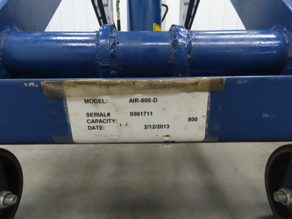 Vestil 800lb Air Hydraulic Mobile Scissor Lift Cart 49" Height 20x35" SS Top