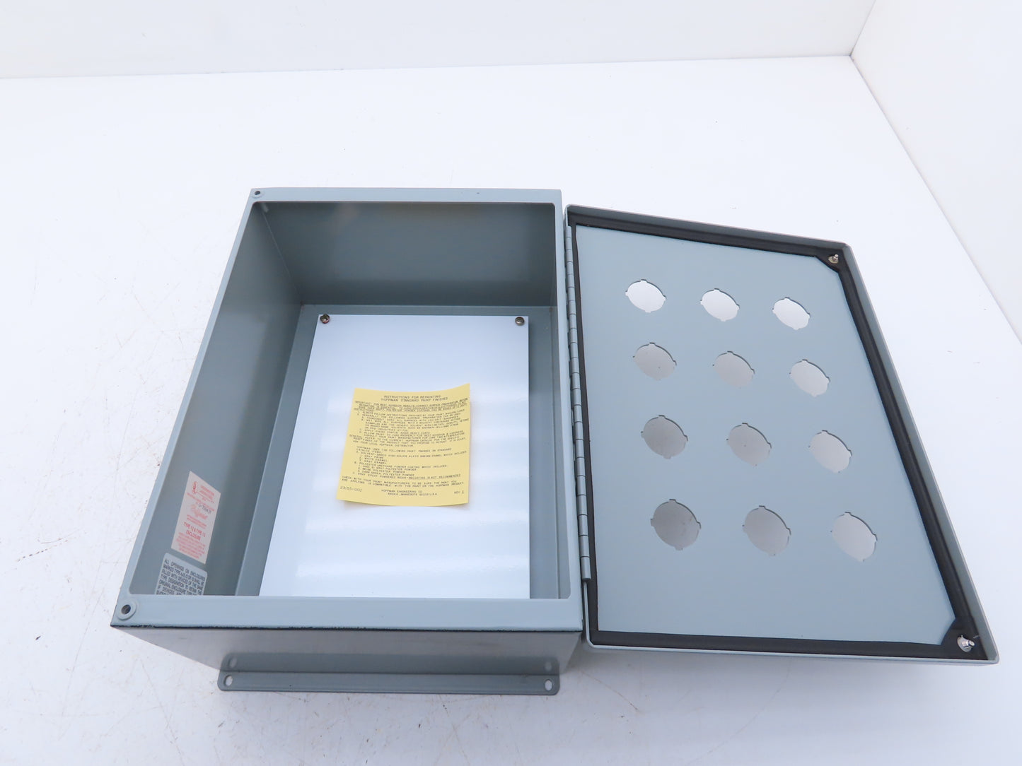 Hoffman E12PB Enclosure 12-Hole 30.5mm Pushbutton Control Panel 13.5x10x6"
