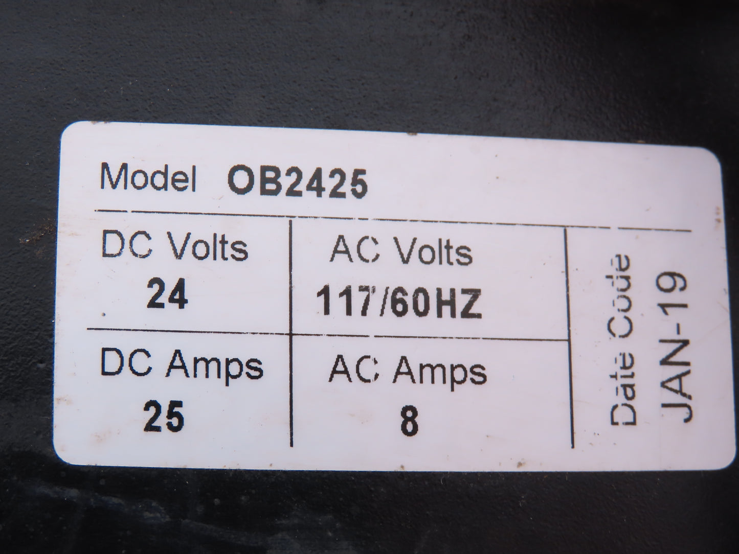 JLG OB2425 24V DC 25A Battery Charger On Board Quick Charger 115V 1PH