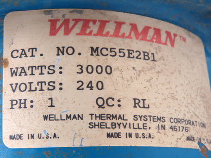 Wellman MC55E2B1 Immersion Heater Element 3kw 240V 1PH 2"NPT Screw Plug 12"L