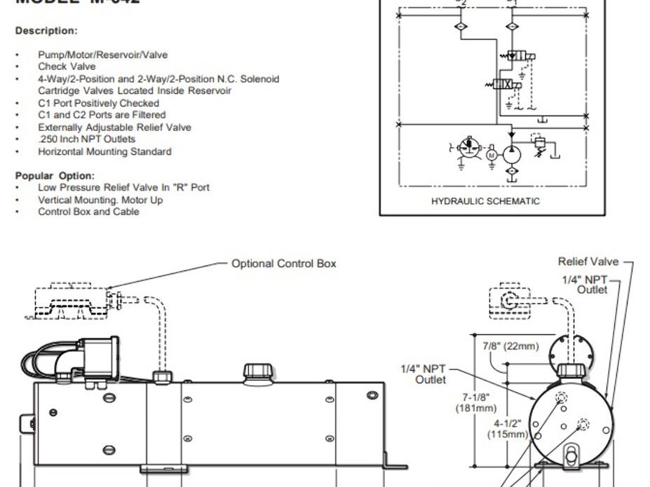 Monarch M-642-0102 Dyna-Ramic Hydraulic Power Unit 24VDC Motor