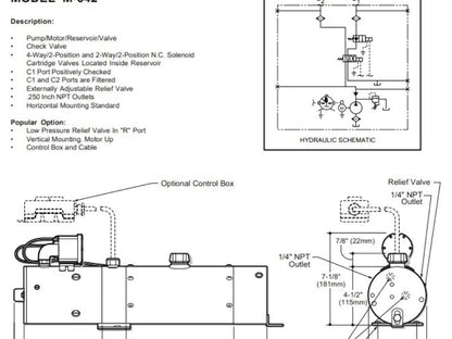 Monarch M-642-0102 Dyna-Ramic Hydraulic Power Unit 24VDC Motor
