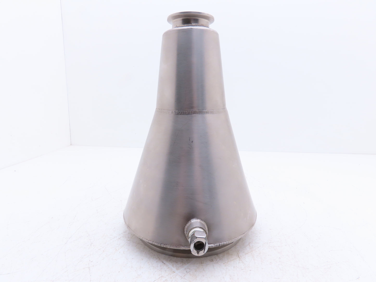 6"x 2" Tri-Clamp Sanitary Reducer Double Wall Funnel w/ Hose Ports 304 Stainless