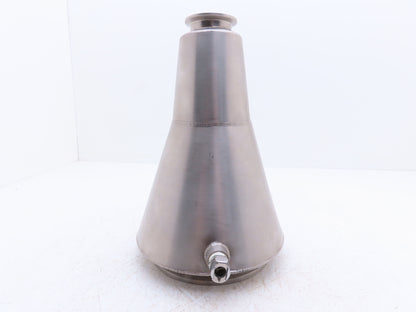 6"x 2" Tri-Clamp Sanitary Reducer Double Wall Funnel w/ Hose Ports 304 Stainless