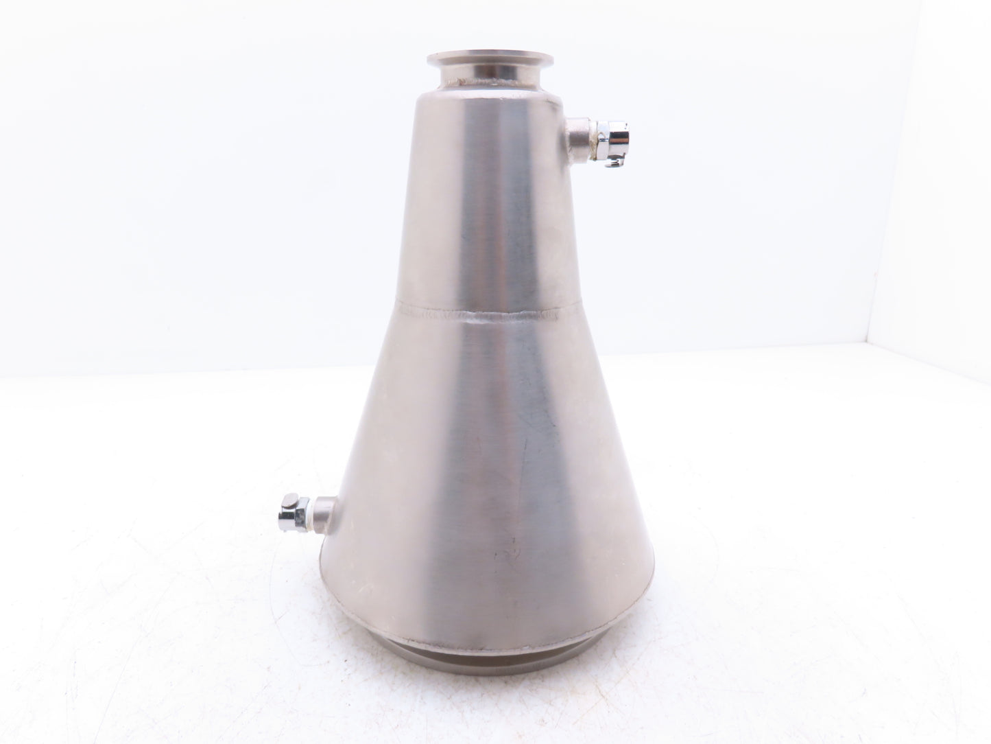6"x 2" Tri-Clamp Sanitary Reducer Double Wall Funnel w/ Hose Ports 304 Stainless