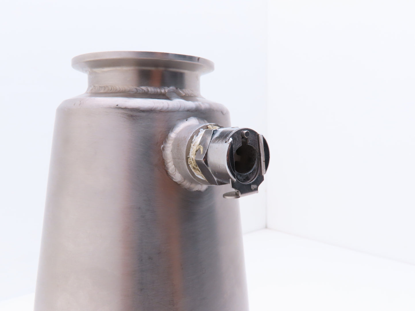 6"x 2" Tri-Clamp Sanitary Reducer Double Wall Funnel w/ Hose Ports 304 Stainless