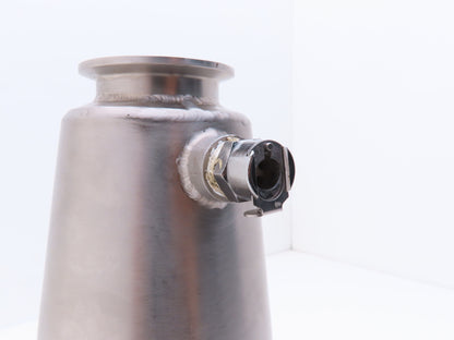6"x 2" Tri-Clamp Sanitary Reducer Double Wall Funnel w/ Hose Ports 304 Stainless
