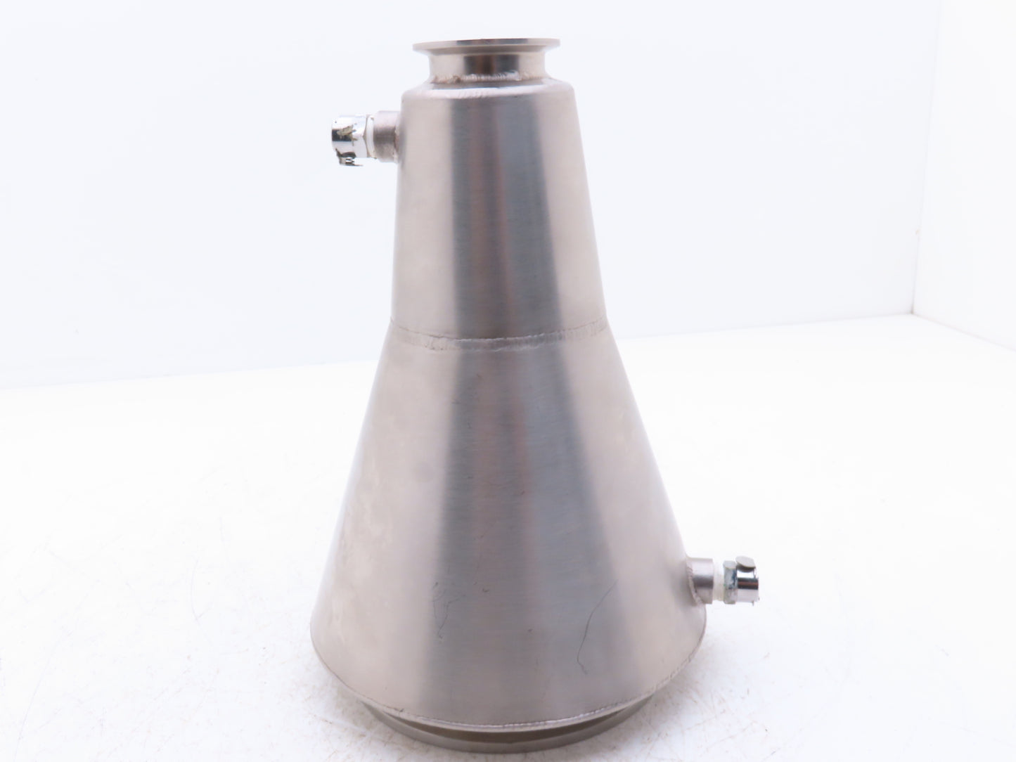 6"x 2" Tri-Clamp Sanitary Reducer Double Wall Funnel w/ Hose Ports 304 Stainless