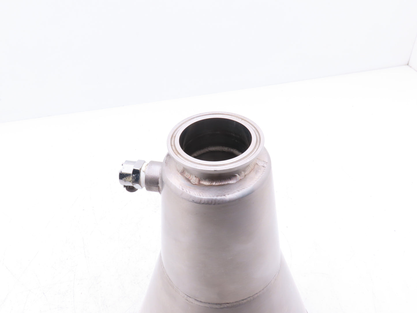 6"x 2" Tri-Clamp Sanitary Reducer Double Wall Funnel w/ Hose Ports 304 Stainless