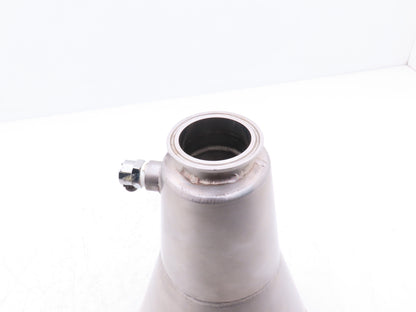 6"x 2" Tri-Clamp Sanitary Reducer Double Wall Funnel w/ Hose Ports 304 Stainless
