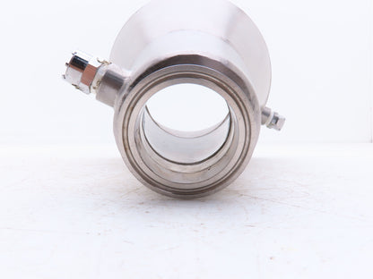 6"x 2" Tri-Clamp Sanitary Reducer Double Wall Funnel w/ Hose Ports 304 Stainless