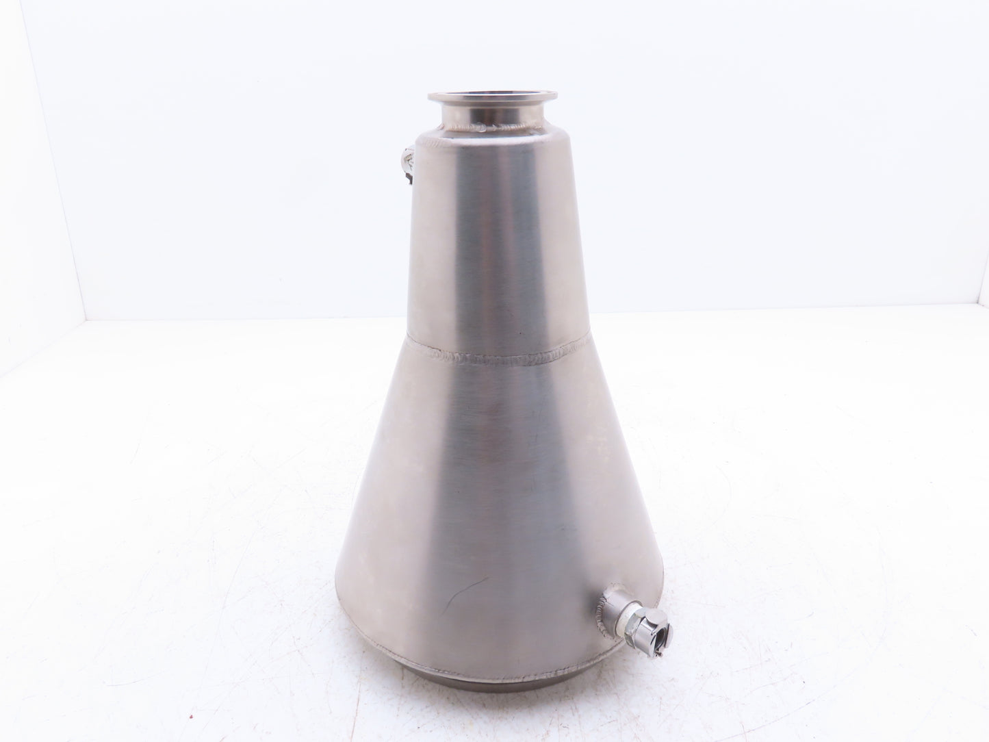 6"x 2" Tri-Clamp Sanitary Reducer Double Wall Funnel w/ Hose Ports 304 Stainless