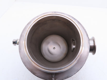 6"x 2" Tri-Clamp Sanitary Double Wall Bowl w/Hose Ports Drain 304 Stainless