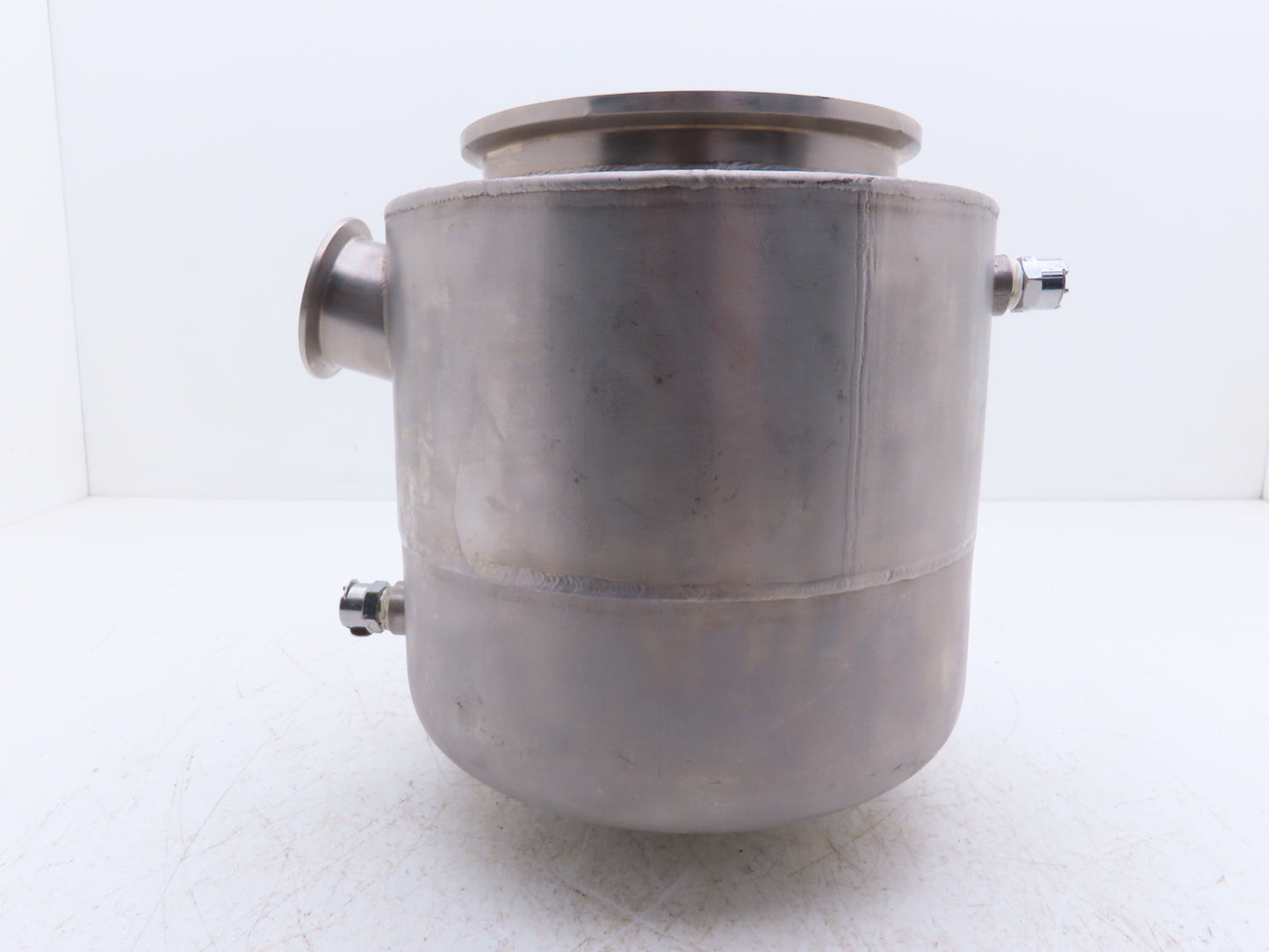 6"x 2" Tri-Clamp Sanitary Double Wall Bowl w/Hose Ports Drain 304 Stainless