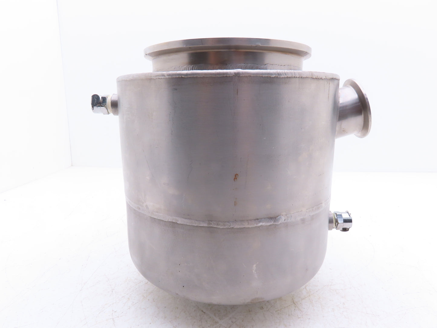 6"x 2" Tri-Clamp Sanitary Double Wall Bowl w/Hose Ports Drain 304 Stainless