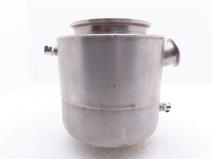 6"x 2" Tri-Clamp Sanitary Double Wall Bowl w/Hose Ports Drain 304 Stainless