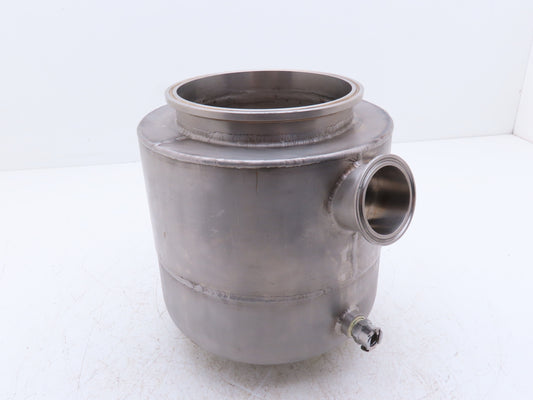 6"x 2" Tri-Clamp Sanitary Double Wall Bowl w/Hose Ports Drain 304 Stainless