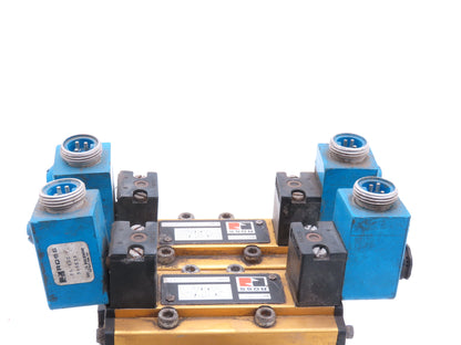 Ross W6076B3437 5/2 Pneumatic Solenoid Valve 2-Station Manifold 24VDC 3/8"npt