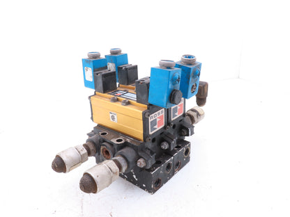 Ross W6076B3437 5/2 Pneumatic Solenoid Valve 2-Station Manifold 24VDC 3/8"npt