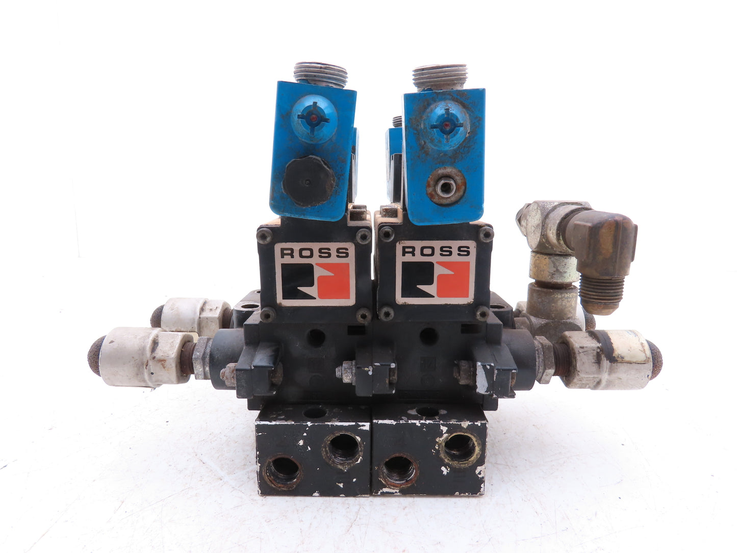 Ross W6076B3437 5/2 Pneumatic Solenoid Valve 2-Station Manifold 24VDC 3/8"npt