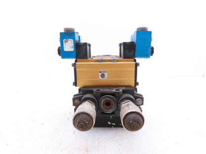 Ross W6076B3437 5/2 Pneumatic Solenoid Valve 2-Station Manifold 24VDC 3/8"npt