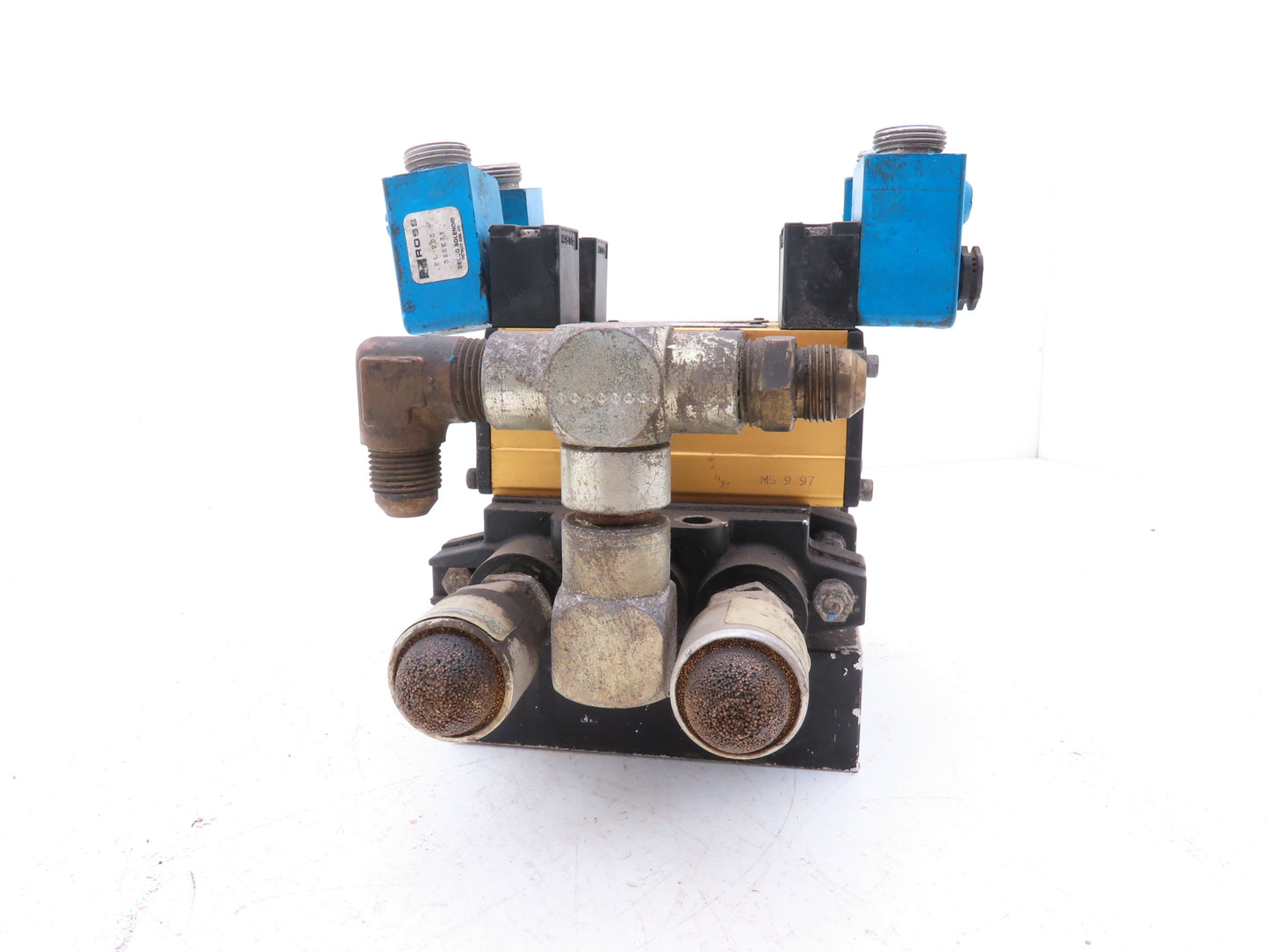 Ross W6076B3437 5/2 Pneumatic Solenoid Valve 2-Station Manifold 24VDC 3/8"npt