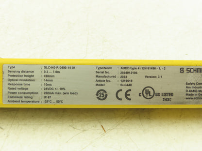 Schmersal SLC440-R-0490-14-01 Safety Light Curtain Receiver