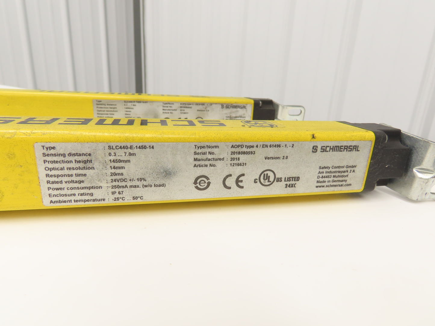 Schmersal SLC440-ER-1450-14-01 Safety Light Curtain Transmitter & Receiver Set