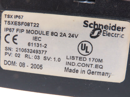 Schneider TSXESF08T22 Discrete Input Output FIP Module I/O 8Q 2A 24V IP67