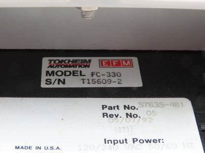 EFM Tokheim Automation FC-330 Flow Control Module Rate Totalizer Panel 12x8x7"