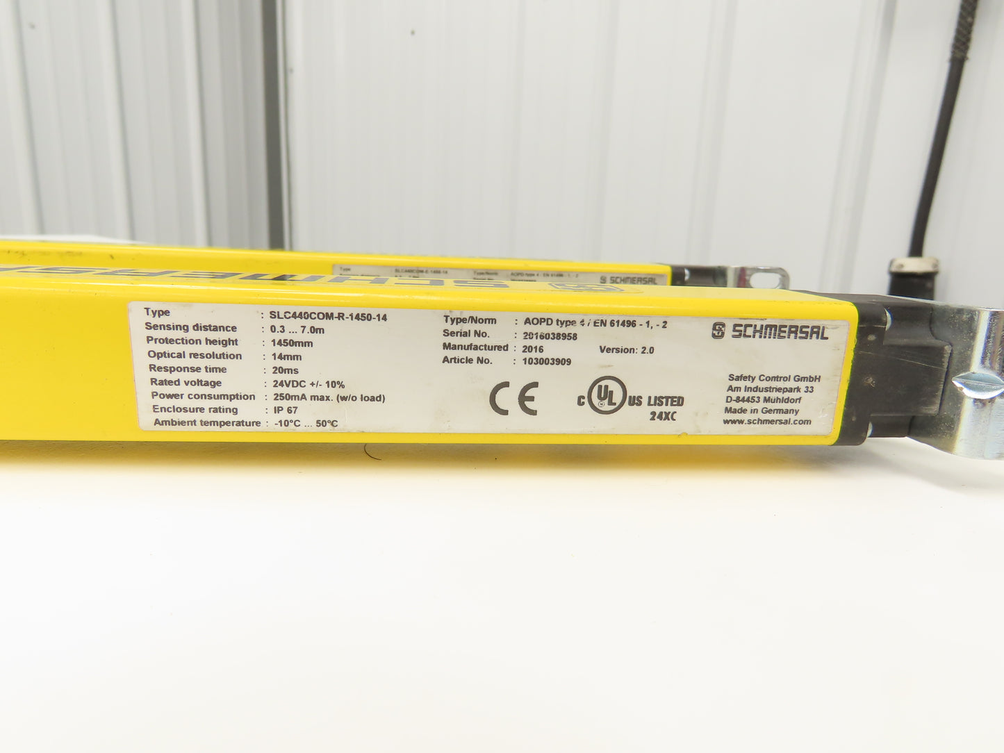 Schmersal SLC440COM-ER-1450-14 Safety Light Curtain Receiver/Transmitter Set