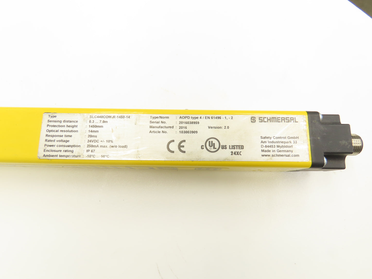 Schmersal SLC440COM-R-1450-14 Safety Light Curtain Receiver Only -Needs Repair